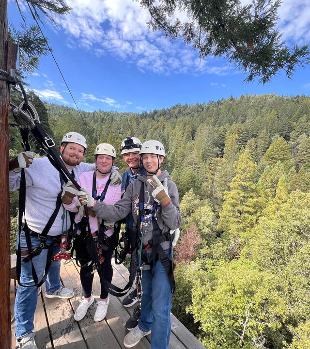 Noah and family on the zipline