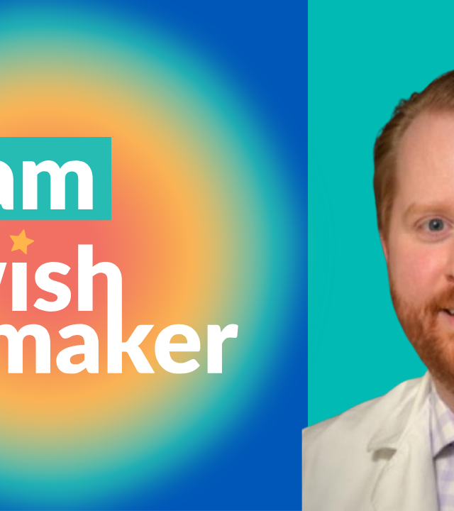 Dr rodgers in front of a teal background