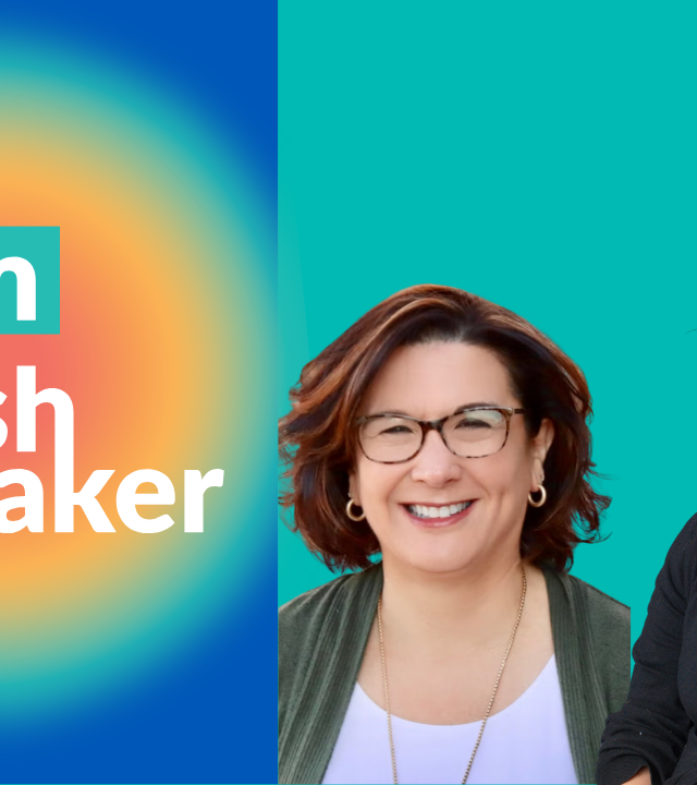 Headshots of Teresa and Gabby in front of a teal background