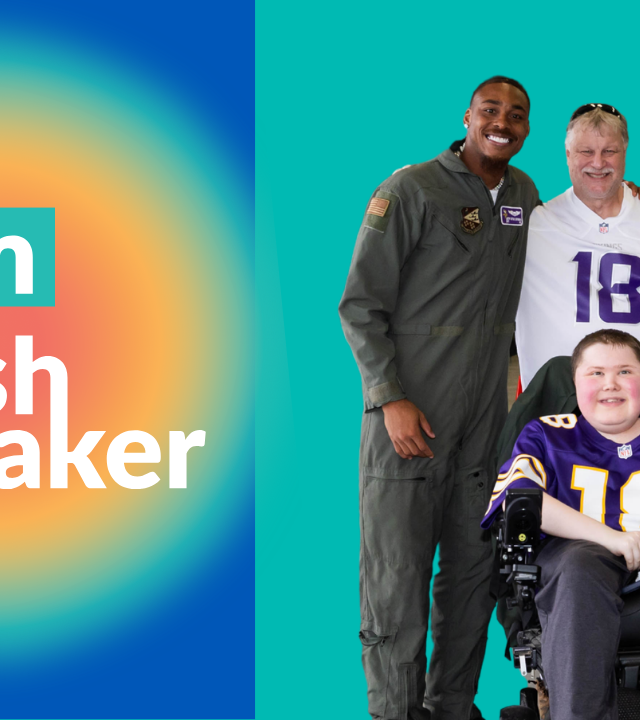 Nash and his parents with Justin Jefferson