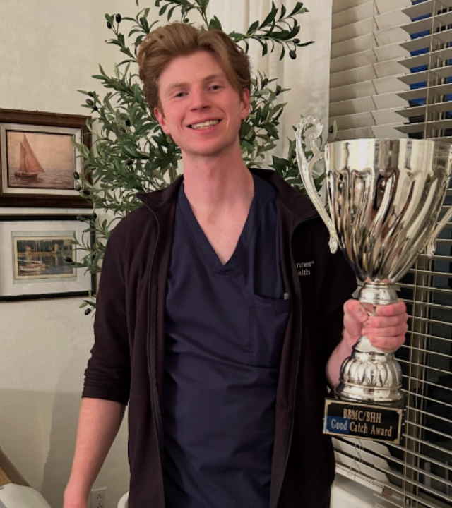 Zac recently received an award for nursing.