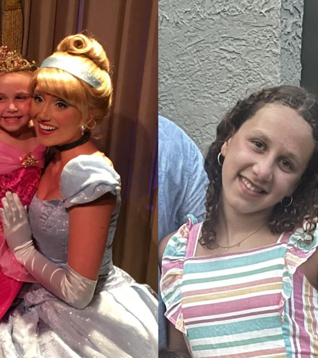 Wish kid Claire then and now