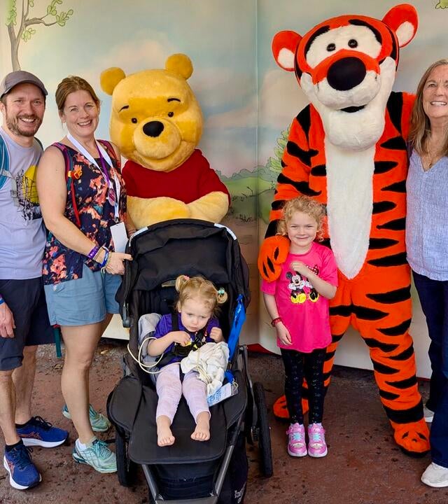 Wish kid Rowan on her wish with her family