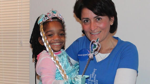 Wish child Brielle with volunteer Tish