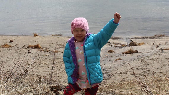 Zoey poses at Lake Tahoe