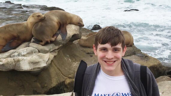 Christopher met some new friends during his wish
