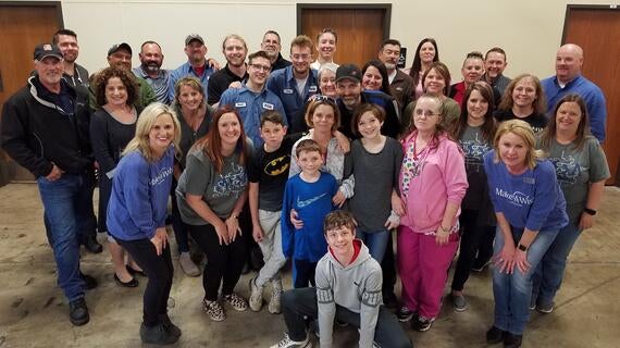 Mesa employees with wish kid Kaleb and Make-A-Wish Oklahoma staff