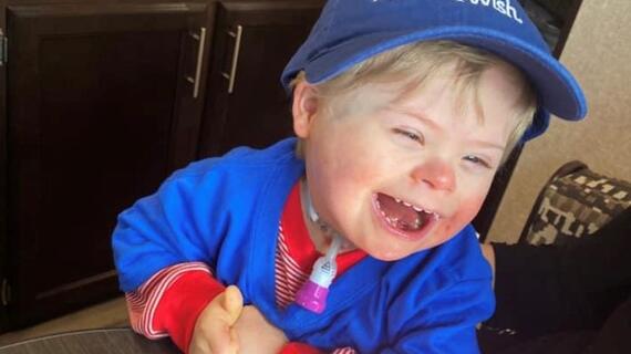 Oliver happy in his camper