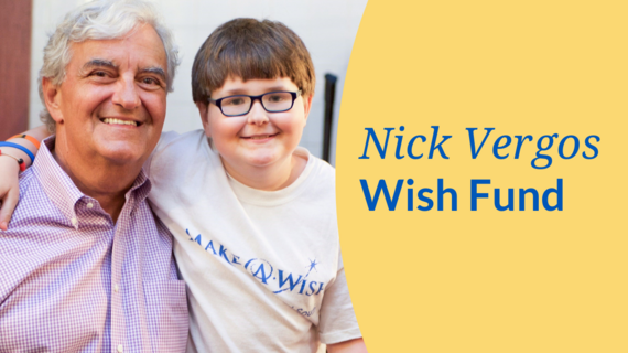Nick Vergos banner with yellow curve