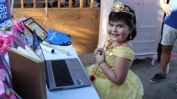 Maria sees Belle speaking to her in her language