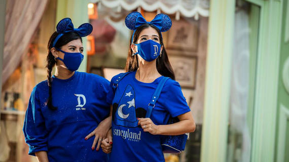 Disney's True Blue Color Collection girls wearing blue and Mickey ears