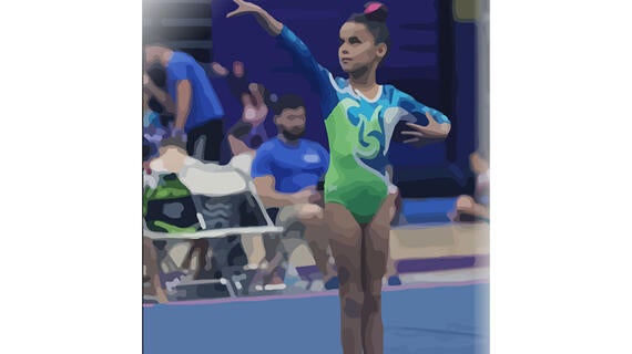 Grant A Wish Classic girl doing gymnastics