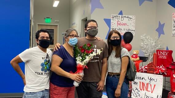 Fabian and family at wish reveal