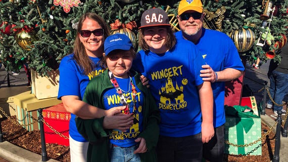 Jessica, Joshua, Jacob and Jeff pictured during Joshua's wish trip