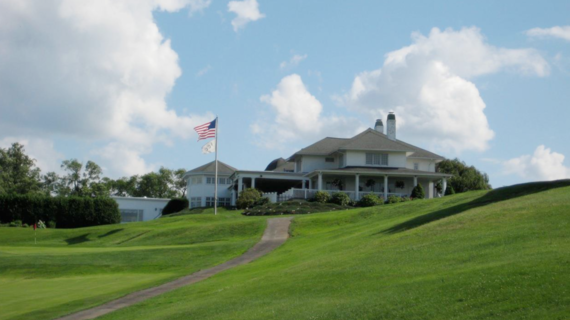 The golf course and clubhouse at Springfield Country Club in West Springfield, Massachusetts.