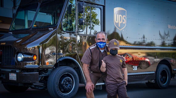 Wish Kid Mateo and UPS Driver Dave