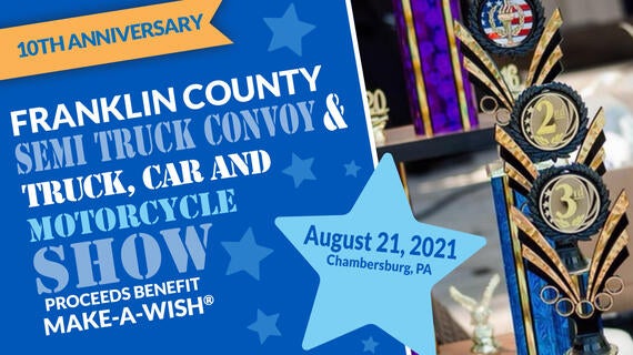 Franklin County Semi Truck Convoy & Truck, Car and Motorcycle Show on August 21, 2021 in Chambersburg, PA.
