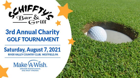 Join us for Schiffty's Bar and Grill 3rd Annual Charity Golf Tournament on August 7, 2021 at Westfield, PA.