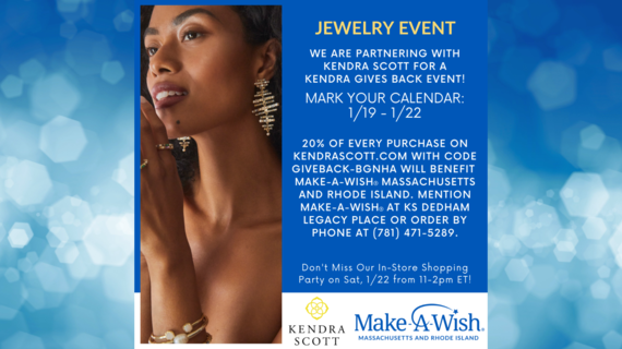 Join us for a promotion with Kendra Scott, January 19-22, 2022