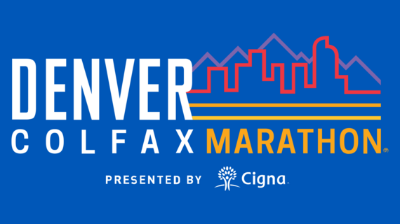 Colfax Marathon Logo on blue background