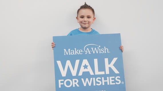 Mikey and Walk for Wishes Sign
