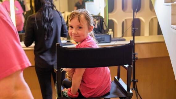 Holly gets ready for her close up.