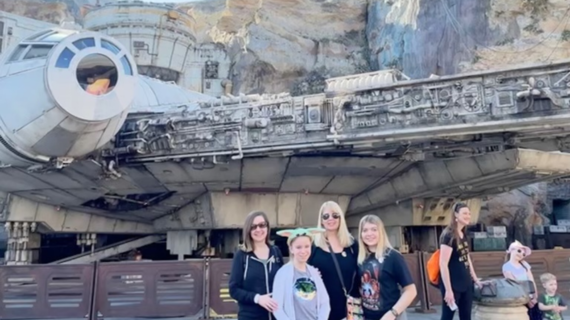 Katie and her family at Star Wars: Galaxy's Edge in Disney's Hollywood Studios
