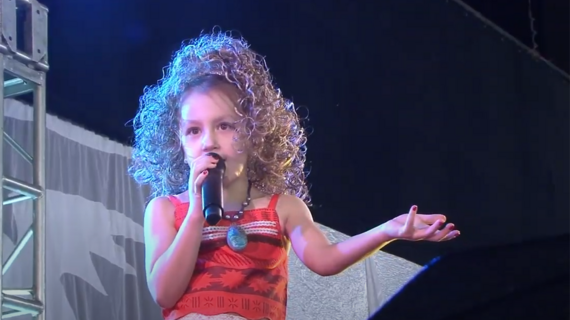 Wish kid Valeria onstage