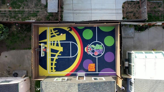 court design drone view