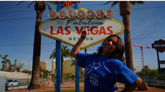 Las Vegas Sign and Wish Kid Sierra