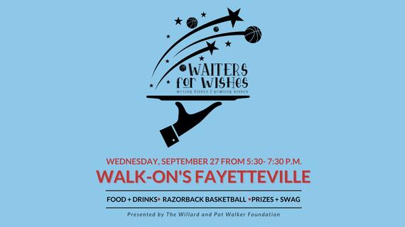 Waiters for wishes event logo on light blue background
