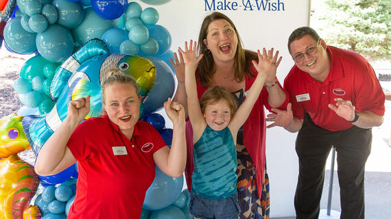 Warners' Stellian Appliance with wish kid Olivia at her reveal party