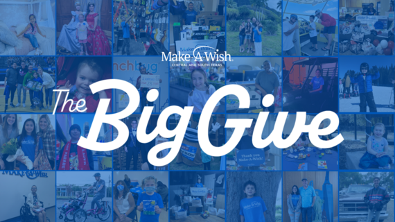 San Antonio Big Give with wish kid photos in the background