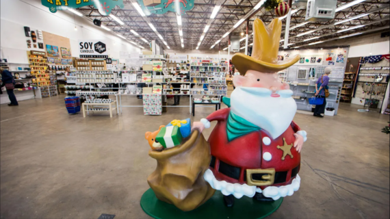 Cowboy Santa statue