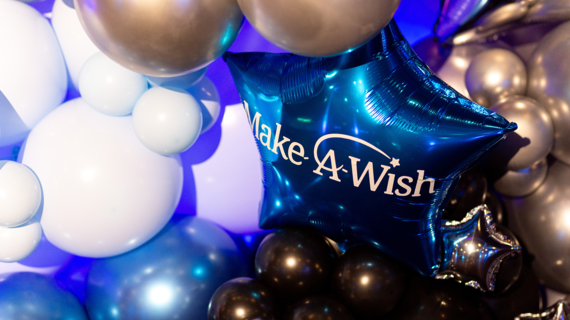 balloons with Make-A-Wish logo