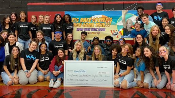 Students participating in a Wish Week fundraiser
