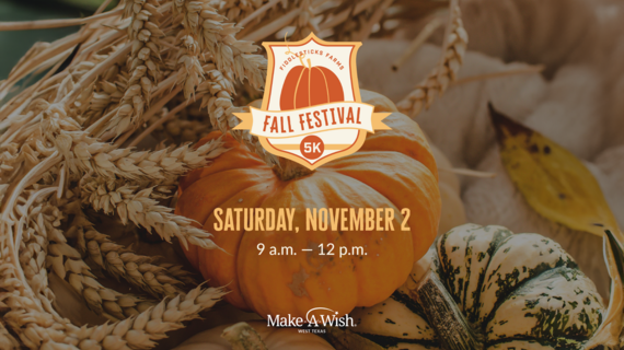 fall imagery with text promoting Fall Festival 5K