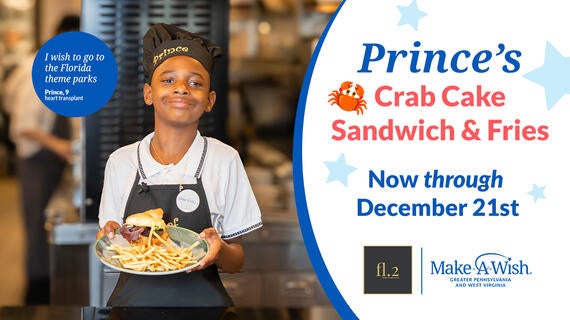 Prince's Crab Cake Sandwich & Fries Now through December 21st