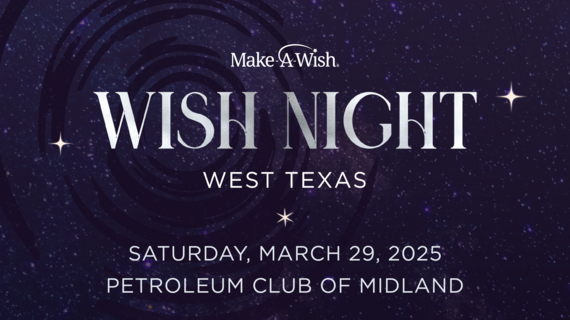 starry background with text promoting Wish Night West Texas