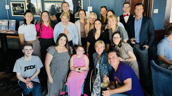 Members of Wishmakers of Wisconsin Group with wish kid Charley