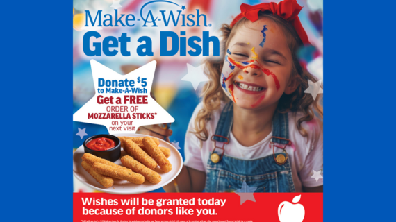 Every $5 donation will get a free order of mozzarella sticks
