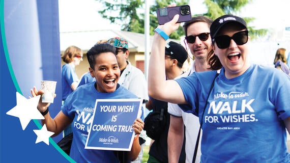 Walkers pose at Walk for Wishes