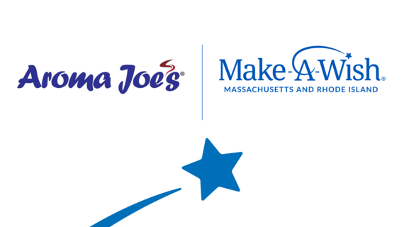 Aroma Joe's logo and Make-A-Wish MA & RI logo