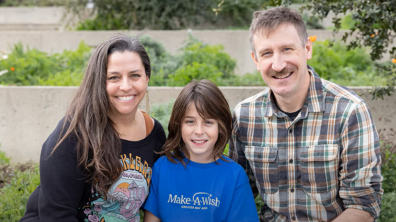 Wish Kid Eero with his parents, Jessica and Joel