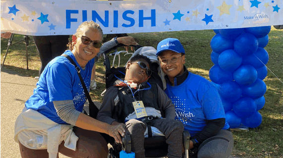Wish kid and family at Walk For Wishes