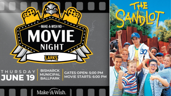 The sandlot movie poster with movie night details