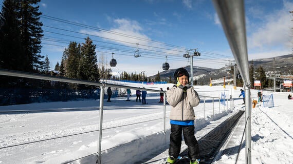 Wish kid Levi on ski mountain on wish day