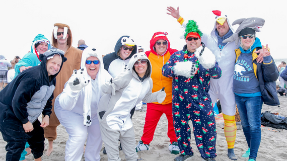 Team in Polar Bear and Animal Costumes at Polar Bear Splash