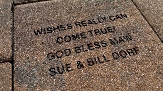 Photo of brick with writing