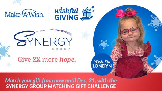 Match your gift from now until Dec. 31, with the SYNERGY GROUP MATCHING GIFT CHALLENGE